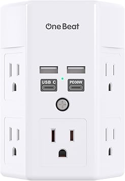 Surge Protector, 5 Outlets & 4 USB Ports