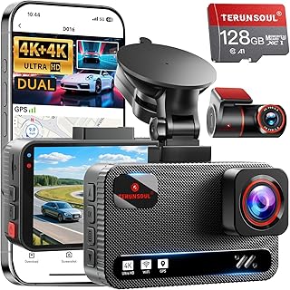TERUNSOU 4K Front and Rear Dash Cam