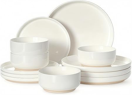 Cream White Dinnerware Set for 4
