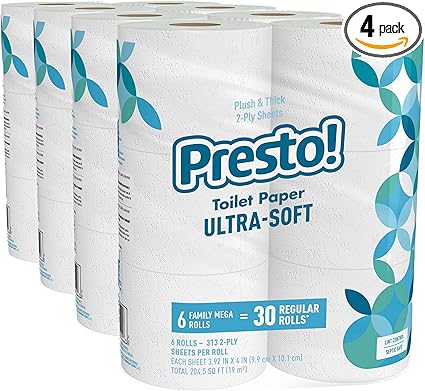 Presto! Ultra-Soft Toilet Paper – 24 Rolls