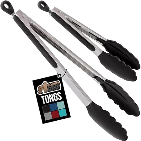 GORILLA GRIP Stainless Steel Tongs