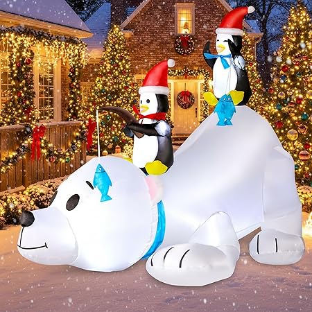 Christmas Inflatable Polar Bear Decoration