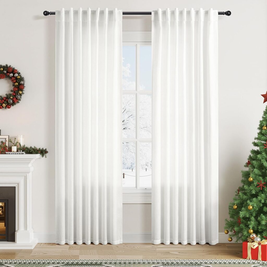 Nanspring Linen Curtains – Ivory Set