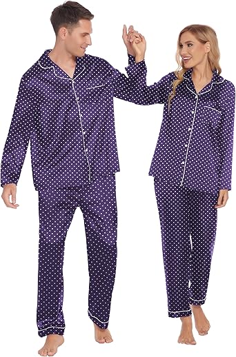 Ekouaer Couples Matching Pajamas Set
