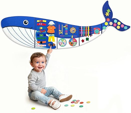 Whale Montessori Busy Board for Toddlers