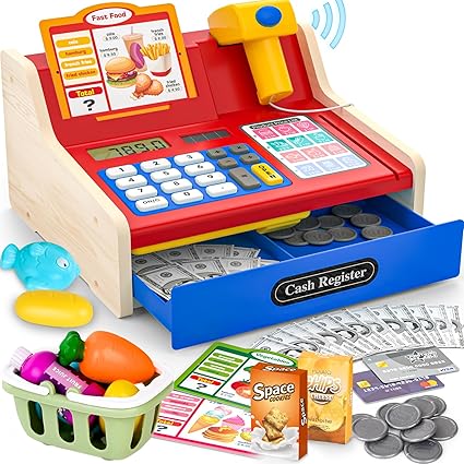 Maysida Wooden Cash Register for Kids