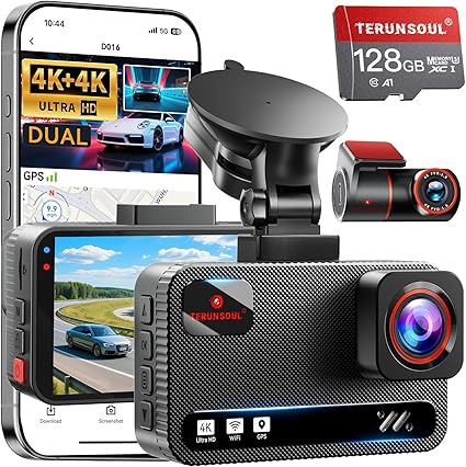 TERUNSOU 4K Dash Cam Front and Rear