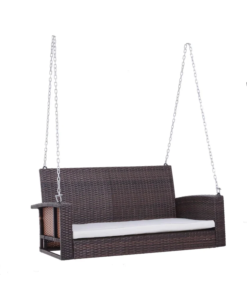 Wicker Hanging Swing Bench by Mavely
