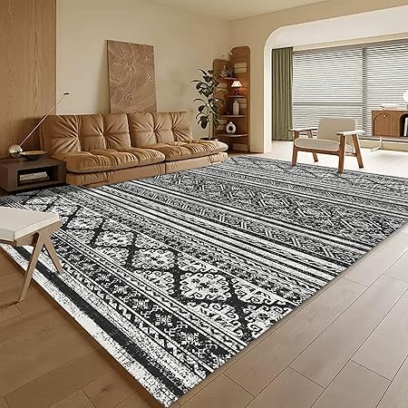 RUGSURE Washable Area Rug – Black