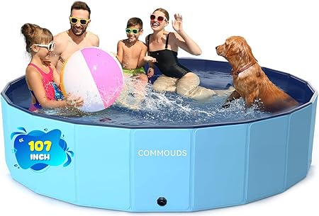 COMMOUDS 107 Inch Foldable Dog Pool