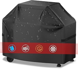 Grill Cover, 58 inch BBQ Gas Grill Cover for Outdoor Grill, Waterproof, Anti-UV, Rip-Proof, Fade Resistant Material, Barbecue Cover with Hook-and-Loop Straps & Adjustable Hem Drawstring, Black — 36% OFF | Only $12.24