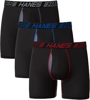 Hanes Men’s Underwear Boxer Briefs Pack, 3-Pack, Total Support Pouch, Long or Short-Leg Boxer Briefs — 47% OFF | Only $11.12