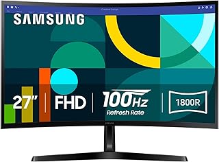 Samsung 27″ Essential S3 (S36GD) Series FHD 1800R Curved Computer Monitor, 100Hz, Game Mode, Advanced Eye Comfort, HDMI and D-sub Ports, LS27D366GANXZA, 2024 — 15% OFF | Only $109.99