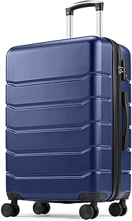Sweetcrispy 29 Inch Carry On Luggage, ABS Hard Shell Lightweight Rolling Suitcase with Smooth Spinner Wheels and Built-in TSA Lock, Travel Suitcase for Business and Holiday Trips, Navy Blue — 20% OFF | Only $64.00