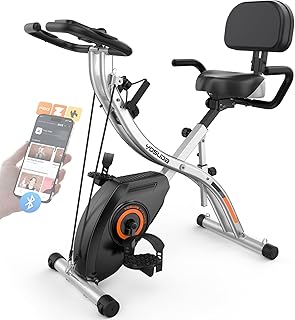 YOSUDA Folding Exercise Bike – 5 IN 1 Foldable Stationary Bike for Home Gym Workout, Upgraded Indoor Cycling Bikes with 6.6 LBS Flywheel, 380 LBS Capacity and 16-Level Magnetic Resistance, Back Support Cushion — 29% OFF | Only $169.99