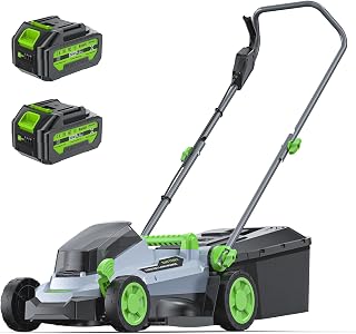 13 Inch Cordless Lawn Mower, 40V Electric Lawnmower for Garden/Patio/Yard | 2 x 20V 4.0Ah Battery, 13 inch Cutting Width, 5 Adjustable Height, 30L Grass Bag, Bagging Mode&Mulching Mode — 50% OFF | Only $99.99