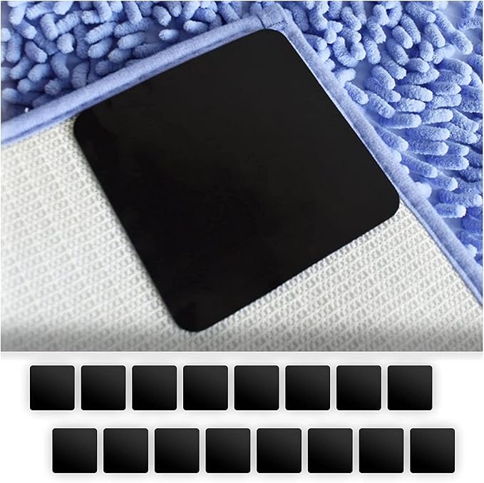16PCS Grippers of Rug Pad, Non-Slip Carpet Pads for Hardwood & Tile | Washable reusable rug tape, residue-free, flattens curled rug corners, safe for hardwood, tile and marble flooring — 65% OFF | Only $9.10