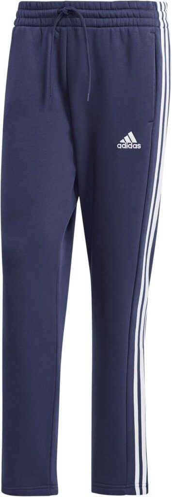 adidas Men’s Essentials Fleece Open Hem 3-Stripes Pants — 83% OFF | Only $8.50