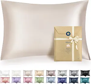 Bedsure Satin Pillowcase with Zipper, Similar to Silk Pillow Cases 2 Pack, Beige Standard Size Satin Pillow Case, Silky & Soft Pillow Covers, Valentines Day Gifts for Women Men, 20×26 Inches — 61% OFF | Only $6.29