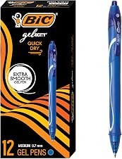 BIC Gelocity Quick Dry Blue Gel Pens, Medium Point (0.7 mm), Sc… — 75% OFF | Only $4.90