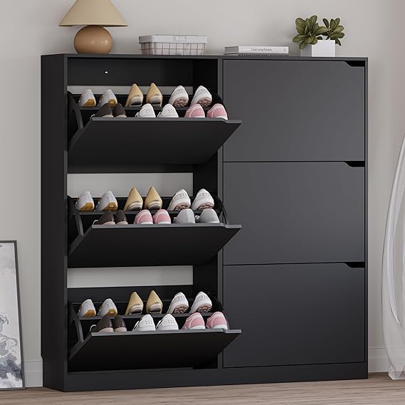 BORNOON Shoe Cabinet with 6 Flip Drawers, Slim Narrow Shoe Storage Cabinet, Freestanding Shoe Organizer for Entryway, Hallway, Foyer — 15% OFF | Only $161.49
