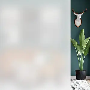 HIDBEA Frosted Window Privacy Film – Non Adhesive Static Cling Glass Stickers Sun UV Blocking Heat Control Door Covering Decals for Home Office, 17.5 x 78.7 Inch — 53% OFF | Only $7.05