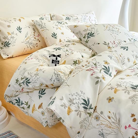 HighBuy Full Size Comforter Set Yellow Pink Floral Soft All-Season Bedding Comforter for Girls Teens Women Quilted Warm Fluffy Floral Comforter Set 3 Piece Bedding Set Lightweight,Breathable — 60% OFF | Only $23.28