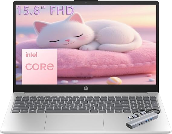 HP 15.6″ FHD Laptop 2026 Edition with Copilot AI, 8GB RAM, 256GB SSD, Intel Processor, Long Battery Life, Lightweight 3.64 lbs, Microsoft 365, Windows 11 for Students & Office, with 5 in 1 hub — 48% OFF | Only $415.48
