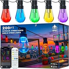 Outdoor String Lights,200FT Smart RGB+IC Patio Lights with… — 57% OFF | Only $85.47