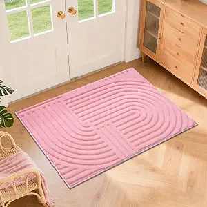 Pauwer Pink Area Rug for Girls Bedroom 2×3 Soft Fluffy Non Slip Machine Washable Rugs Arch Modern Indoor Mat Fuzzy Floor Carpet for Kids Nursery Living Room Dorm Playroom Dining Baby Home Decor — 67% OFF | Only $10.00