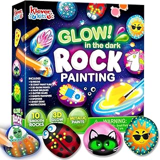 Rock Painting Kit- Glow in The Dark Rock Kit, Arts and Crafts for Kids Ages 6-12, Art Supplies Toy, Kids Craft Paint Kits, Arts & Crafts for Boys Girls Birthday Party Gift Toy — 25% OFF | Only $14.98