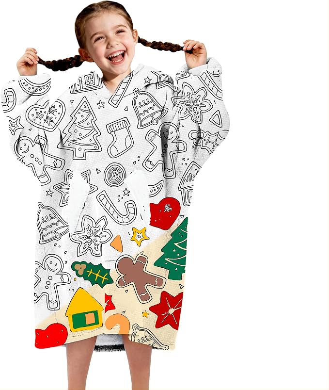 Wearable Blanket Hoodie for Kids, Coloring Teen Hoodie Blanket — 68% OFF | Only $16.00
