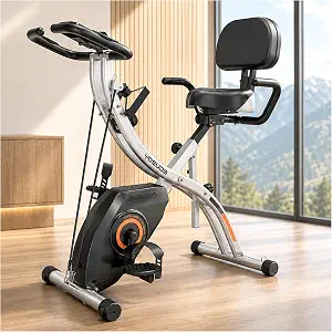 YOSUDA Folding Exercise Bike – 5 IN 1 Foldable Stationary Bike for Home Gym Workout, Upgraded Indoor Cycling Bikes with 6.6 LBS Flywheel, 380 LBS Capacity and 16-Level Magnetic Resistance, Back Support Cushion — 38% OFF | Only $148.79
