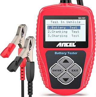 ANCEL BA101 Car Battery Tester, 12V Digital Automotive Alternator Meter Diagnostic Tool,100-2000 CCA Load Capacity, Charging & Cranking Analyzer for Truck, Boat, RV, Marine Vehicle, and More — 24% OFF | Only $34.99