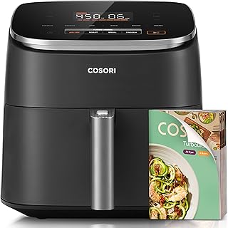 Cosori TurboBlaze Air Fryer, 9-in-1, 6 Qt, PFAS-Free Ceramic Coating | 90°–450°F, 5 Level Fan Speeds, 9 in 1 Air Fry, Roast, Bake, Broil, Dry, Frozen, Proof, Reheat, Keep Warm, Safety lock, 1725W — 25% OFF | Only $89.99
