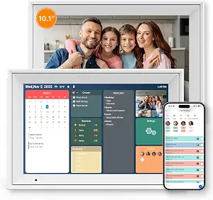 Digital Calendar 10.1″ Smart Calendar, 1280 * 800 IPS HD Interactive Touchscreen Electronic Calendar for Family Schedules, WiFi Digital Picture Frame Built-in 32GB Memory White — 42% OFF | Only $66.11