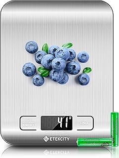 Etekcity Food Kitchen Scale, Digital Grams and Ounces, 11lb | Tare function, ideal for baking, weight loss, keto, meal prep, packages, liquids and jewelry, 304 Stainless Steel — 21% OFF | Only $10.99
