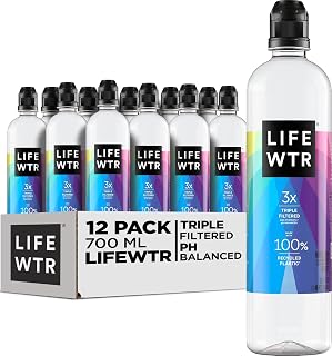 LIFEWTR Premium Purified Water, pH Balanced with Electrolytes, 100% recycled plastic bottles, 23.7 Fl Oz Flip Cap Bottles, 700 mL (Pack of 12) — 10% OFF | Only $18.61