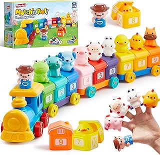 Play-Act Learning Toys for 1 2 3 Years Old, Counting, Matching & Sorting Montessori Learning Farm Train Including 9 Farm Animals, Birthday Gift for Baby Boys Girls — 44% OFF | Only $19.99