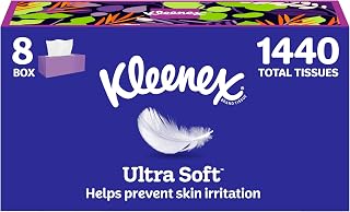 Kleenex Ultra Soft Facial Tissues, 8 Flat Boxes, 180 Tissues per Box — 10% OFF | Only $18.44