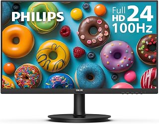 Philips 24 Inch Computer Monitor FHD 100Hz VA VESA Flicker-Free, 241V8LB | 1920×1080 LED Monitor, 4ms GtG, Adaptive Sync, HDMI 1.4, Tilt Adjust, Low Blue Light, 4yr Advance Replacement Warranty — 17% OFF | Only $74.99